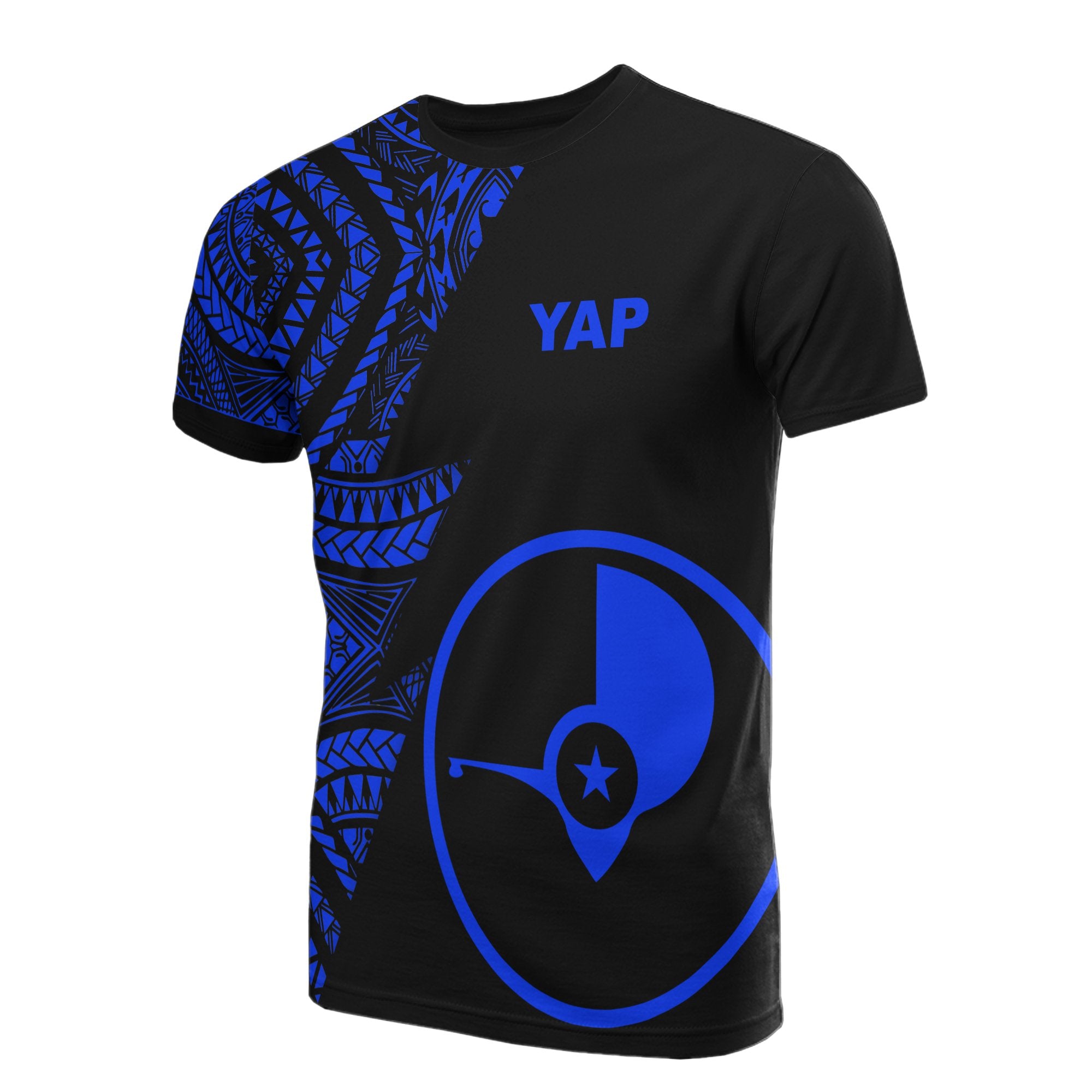 Yap T Shirt Micronesian Pattern Blue Flash Style Unisex Blue - Polynesian Pride