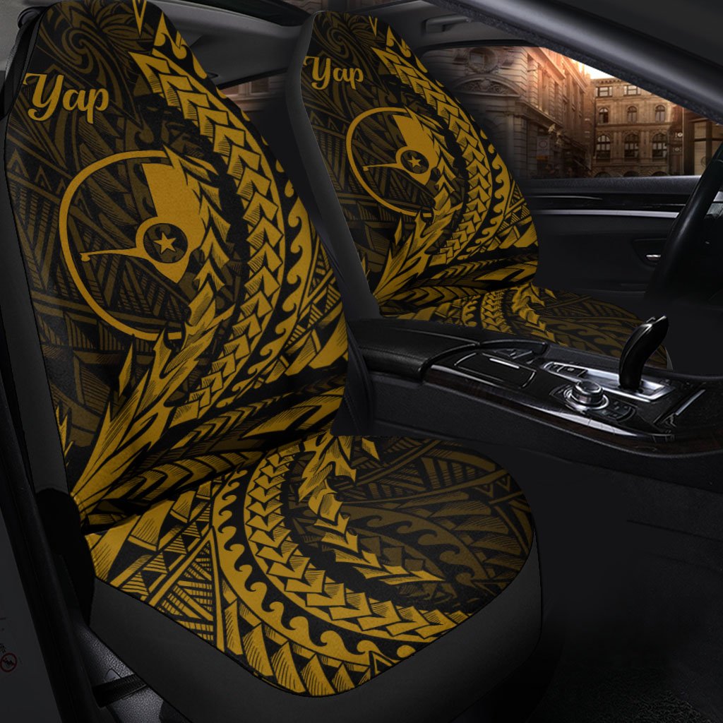 Yap Car Seat Cover - Wings Style Universal Fit Black - Polynesian Pride