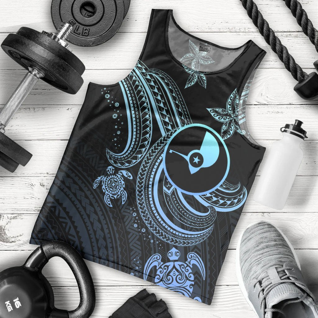 YapCustom Personalised Men's Tank Top - Blue Turtle Blue - Polynesian Pride