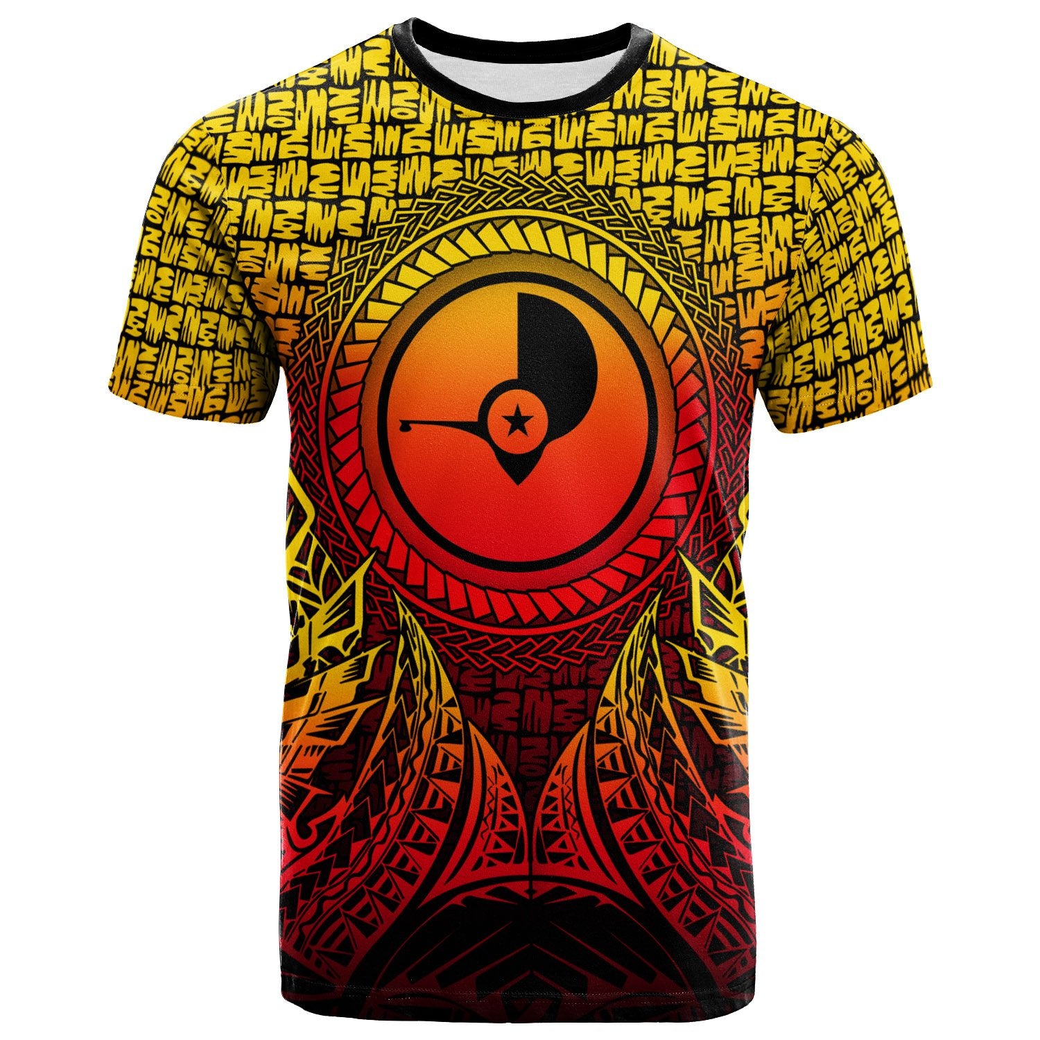 Yap Micronesian T Shirt Circle Pattern Yellow Unisex Yellow - Polynesian Pride