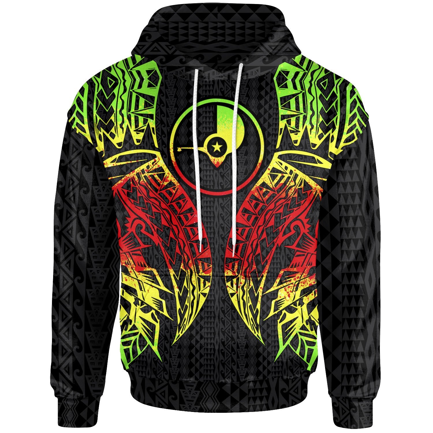 Yap Hoodie Micronesian Lion Head Reggae Style Unisex Reggae - Polynesian Pride