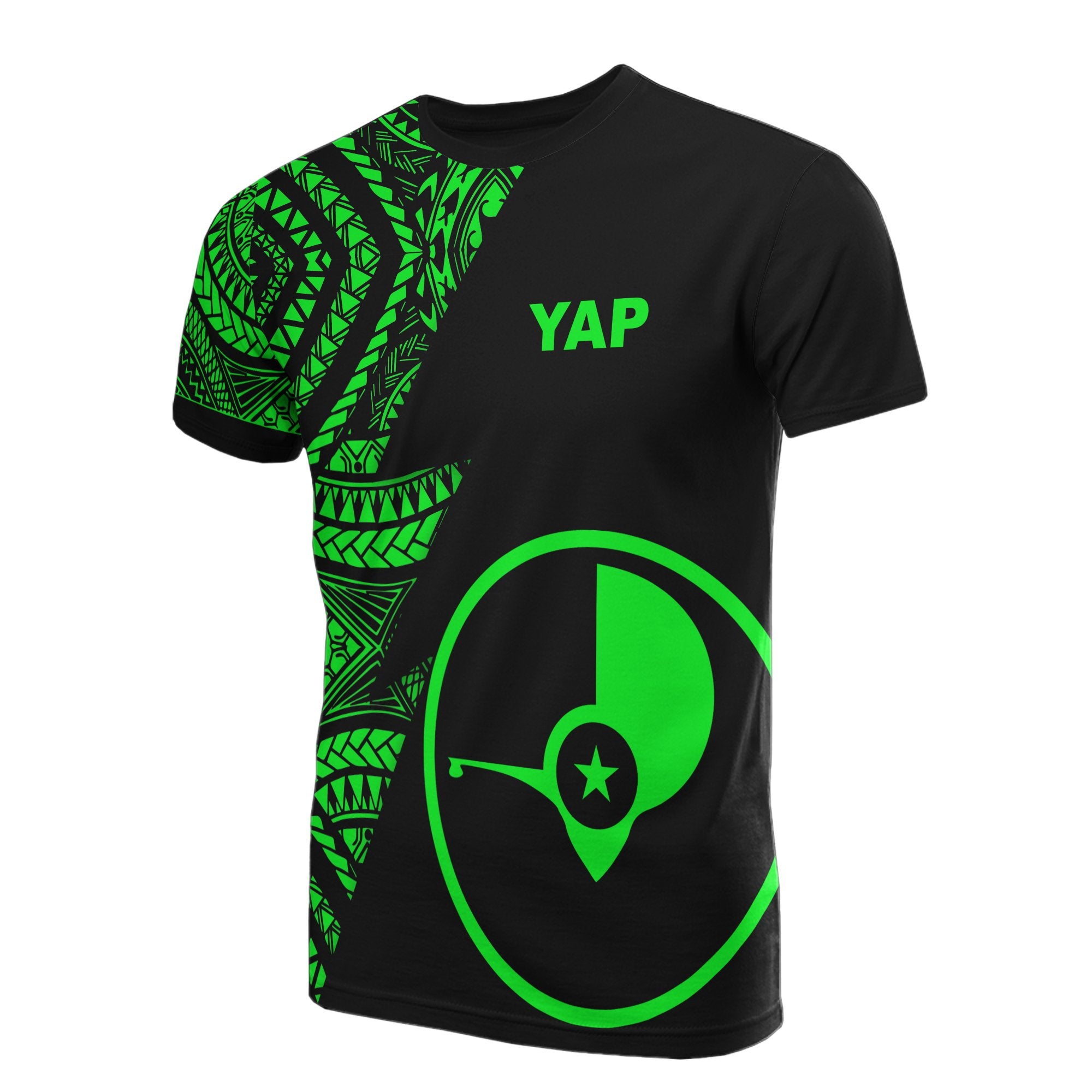 Yap T Shirt Micronesian Pattern Green Flash Style Unisex Green - Polynesian Pride