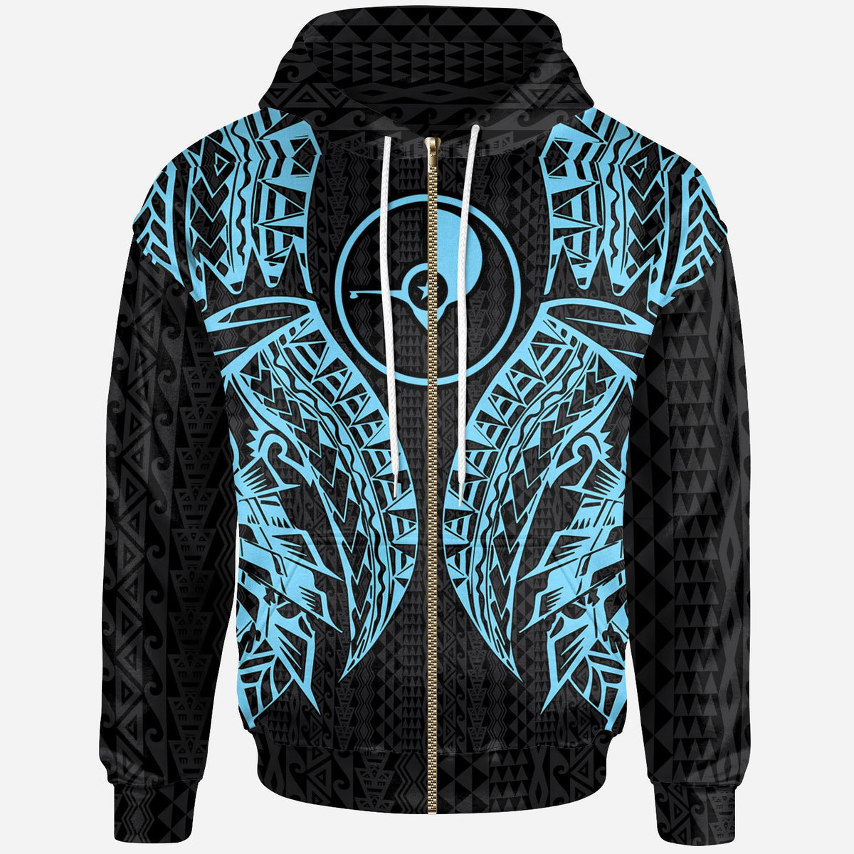 Yap Zip up Hoodie Polynesian Lion Head Neon Style Unisex Neon - Polynesian Pride