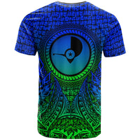 Yap Micronesian T Shirt Circle Pattern Blue - Polynesian Pride