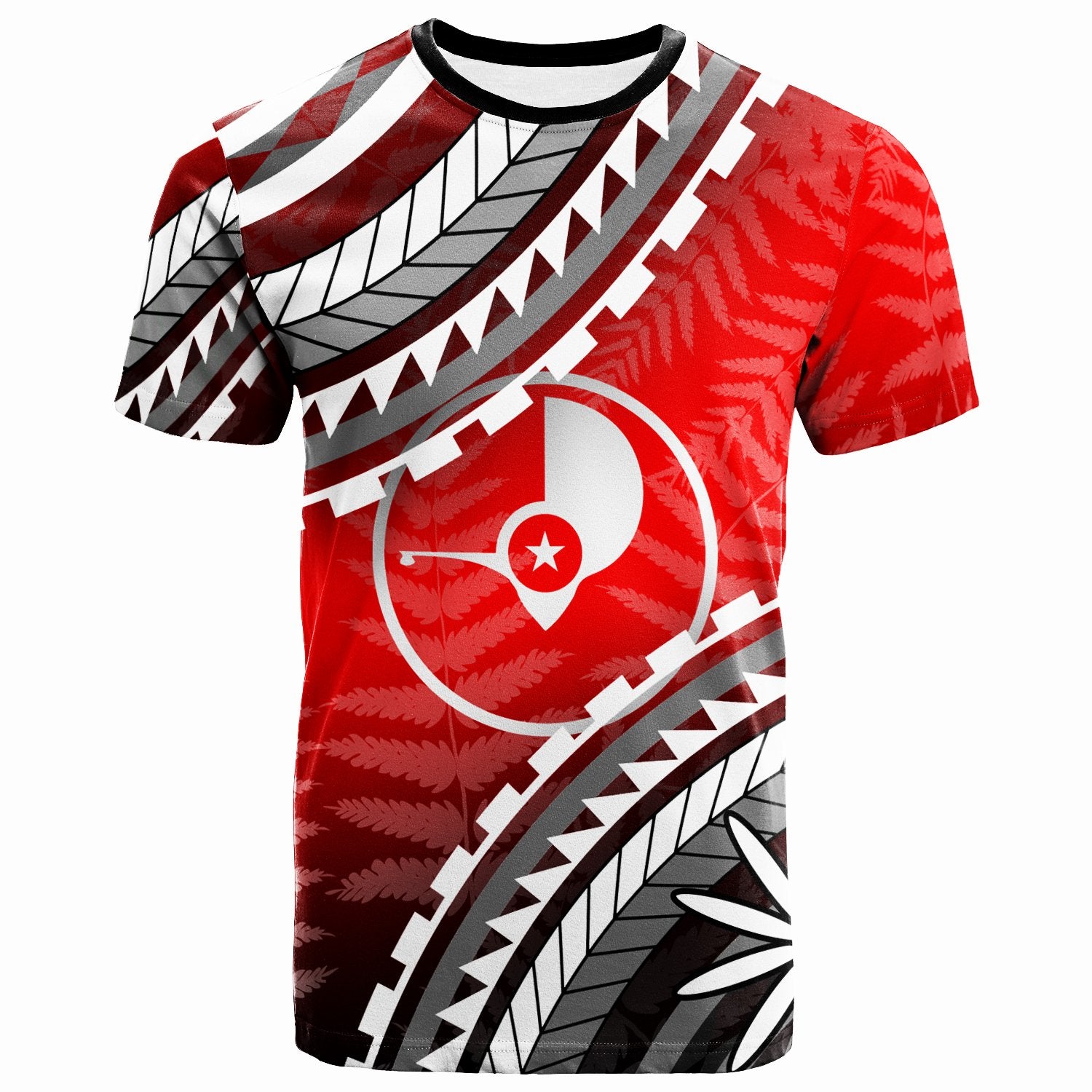 Yap T Shirt Palm Leaf Texture Red Color Unisex Red - Polynesian Pride