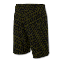 Hawaii Kakau Polynesian Kanaka Map Board Shorts - Yellow - Polynesian Pride