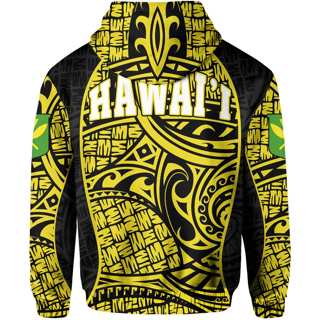 Polynesian Kanaka Maoli Hawaii Zip Hoodie Yellow Gel Style - Polynesian Pride