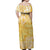 Polynesian Off Shoulder Long Dress Tapa Plumeria Style - Yellow LT7 - Polynesian Pride