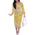 Polynesian Long Sleeves Long Dress Tapa Plumeria Style - Yellow LT7 Women Yellow - Polynesian Pride