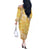 Polynesian Long Sleeves Long Dress Tapa Plumeria Style - Yellow LT7 - Polynesian Pride