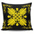 Hawaiian Quilt Maui Plant And Hibiscus Pattern Pillow Covers - Yellow Black - AH One Size Yellow - Polynesian Pride