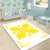 Hawaiian Quilt Maui Plant And Hibiscus Pattern Area Rug - Yellow White - AH - Polynesian Pride