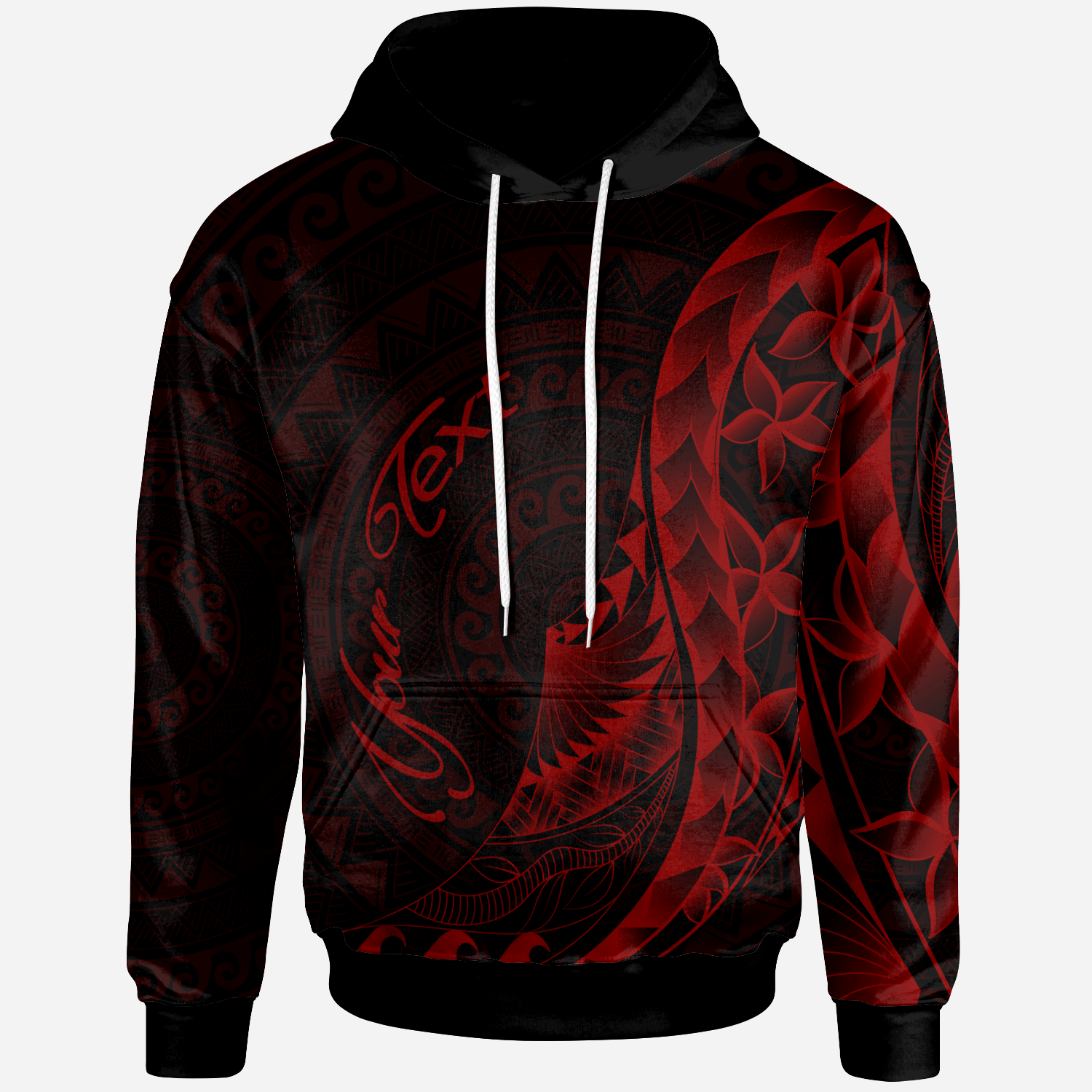 Samoa Hoodie Custom Polynesian Pattern Style Red Color Unisex Red - Polynesian Pride