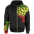 Yap State Zip Hoodie Yap State Tatau Reggae Patterns With Coat of Arms Unisex Black - Polynesian Pride