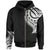 Yap State Hoodie Yap State Tatau White Patterns With Coat ofrms Unisex Black - Polynesian Pride