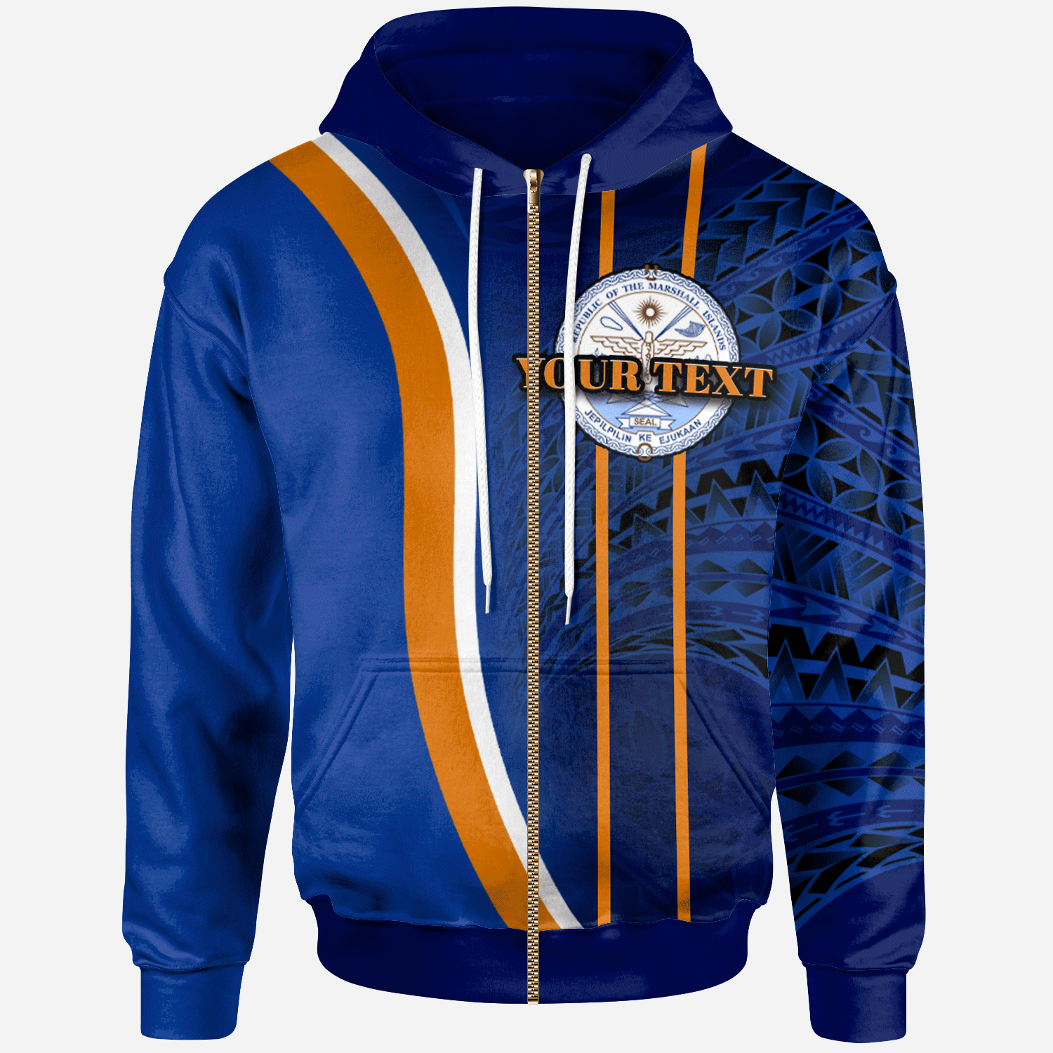 Marshall Islands Zip Hoodie Custom Special style Unisex Blue - Polynesian Pride