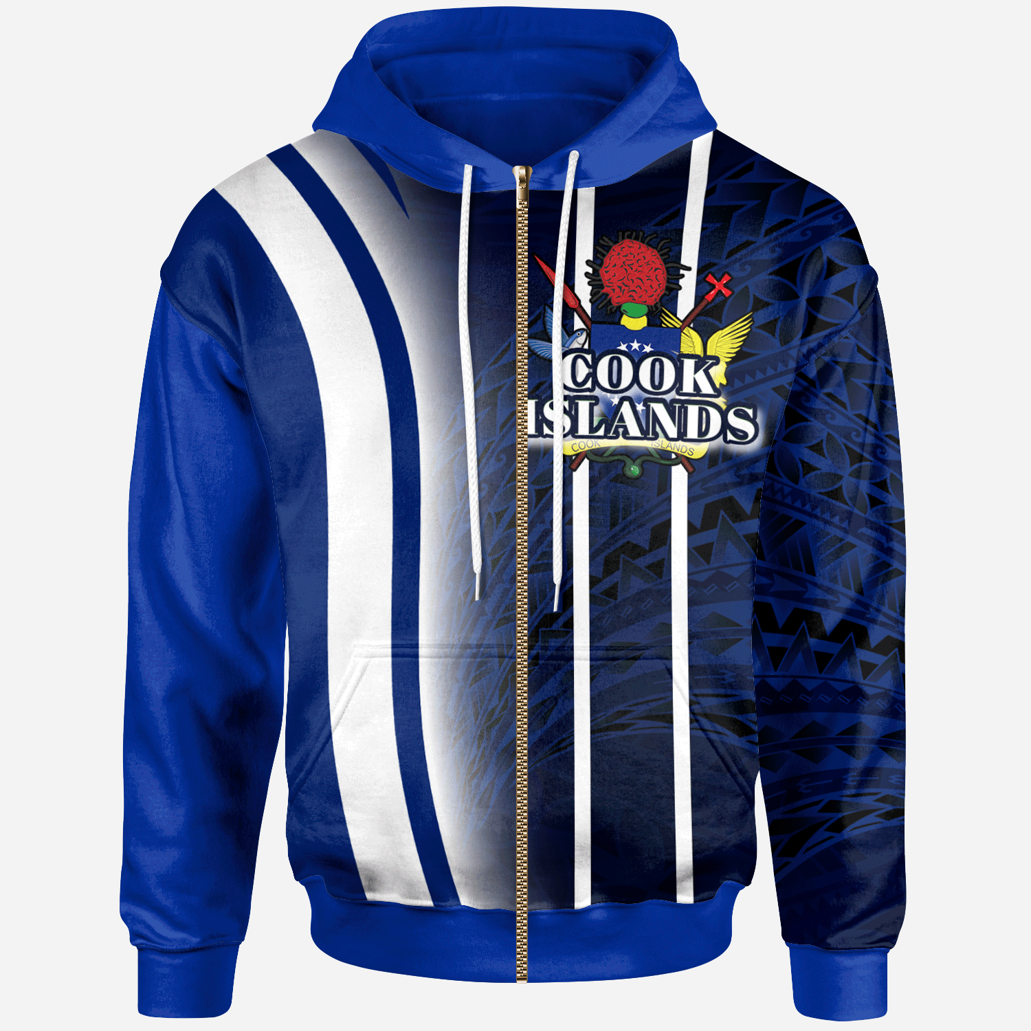 Cook Islands Zip Hoodie Special style Unisex Blue - Polynesian Pride