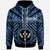 Kosrae Custom Zip up Hoodie Kosrae Flag In Polynesian Tattoo Style (Blue) Unisex Blue - Polynesian Pride