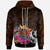 Custom Polynesian Zip up Hoodie Samoa Coat of Arm with Flowers & Polynesian Patterns Unisex Reggae - Polynesian Pride