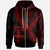 Fiji Zip up Hoodie Fiji Coat of Arms With Polynesian Tattoo Red Unisex Red - Polynesian Pride