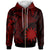 Nauru Zip up Hoodie Humpback Whale & Coat of Arms Red Unisex Red - Polynesian Pride