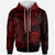 Tuvalu Zip up Hoodie Humpback Whale & Coat of Arms Red Unisex Red - Polynesian Pride