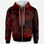 Vanuatu Zip up Hoodie Humpback Whale & Coat of Arms Red Unisex Red - Polynesian Pride