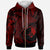 Yap Zip up Hoodie Humpback Whale & Coat of Arms Red Unisex Red - Polynesian Pride