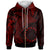 Cook Islands Zip up Hoodie Humpback Whale & Coat of Arms Red Unisex Red - Polynesian Pride