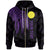 Palau Polynesian Custom Zip up Hoodie Polynesian Wings (Purple) Unisex Purple - Polynesian Pride