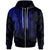 New Caledonia Custom Zip up Hoodie Polynesian Wings Blue Unisex Blue - Polynesian Pride