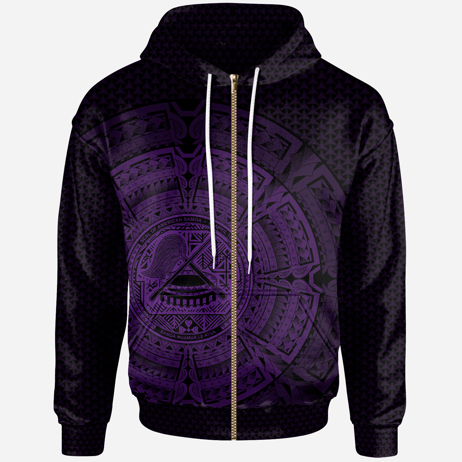 American Samoa Polynesian Zip up Hoodie Polynesian Circle (Purple) Unisex Purple - Polynesian Pride