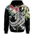 YAP Polynesian Zip up Hoodie Summer Plumeria (Black) Unisex Black - Polynesian Pride