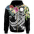 Nauru Polynesian Zip up Hoodie Summer Plumeria (Black) Unisex Black - Polynesian Pride