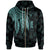 Niue Zip up Hoodie Polynesian Wings (Turquoise) Unisex Blue - Polynesian Pride