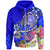 American Samoa Polynesian Zip up Hoodie Turtle Plumeria (Blue) Unisex Blue - Polynesian Pride