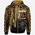 Hawaii Zip up Hoodie Kanaka Maoli With Polynesian Pattern In Heartbeat Style (Gold) Unisex Gold - Polynesian Pride