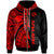 Custom Polynesian Tonga Zip up Hoodie Maui Moana Tattoo with Seal Tonga Unisex Red - Polynesian Pride