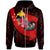 Papua New Guinea Zip up Hoodie Polynesian Hook and Hibiscus (Red) Unisex Red - Polynesian Pride