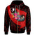 Yap Zip up Hoodie Polynesian Hook and Hibiscus (Red) Unisex Red - Polynesian Pride