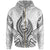 Guam Zip Hoodie Guam Seal Chamorro Tribal Unisex White - Polynesian Pride