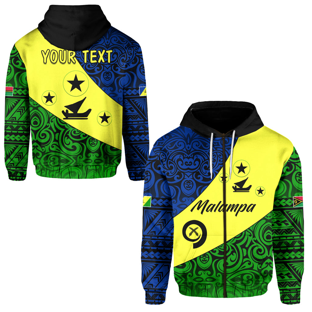 Custom Malampa Province Zip Hoodie Vanuatu Pattern LT13 Unisex Yellow - Polynesian Pride