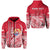 Custom Tahiti Rugby Zip Hoodie Marvelous Version Red Custom Text and Number Unisex Red - Polynesian Pride