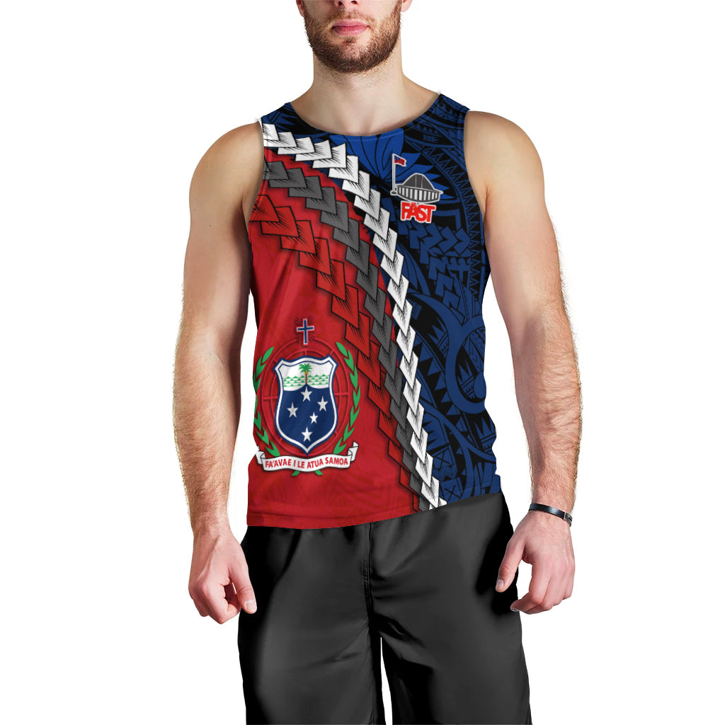 F.A.S.T Samoa Men Tank Top Polynesian LT13 Blue - Polynesian Pride