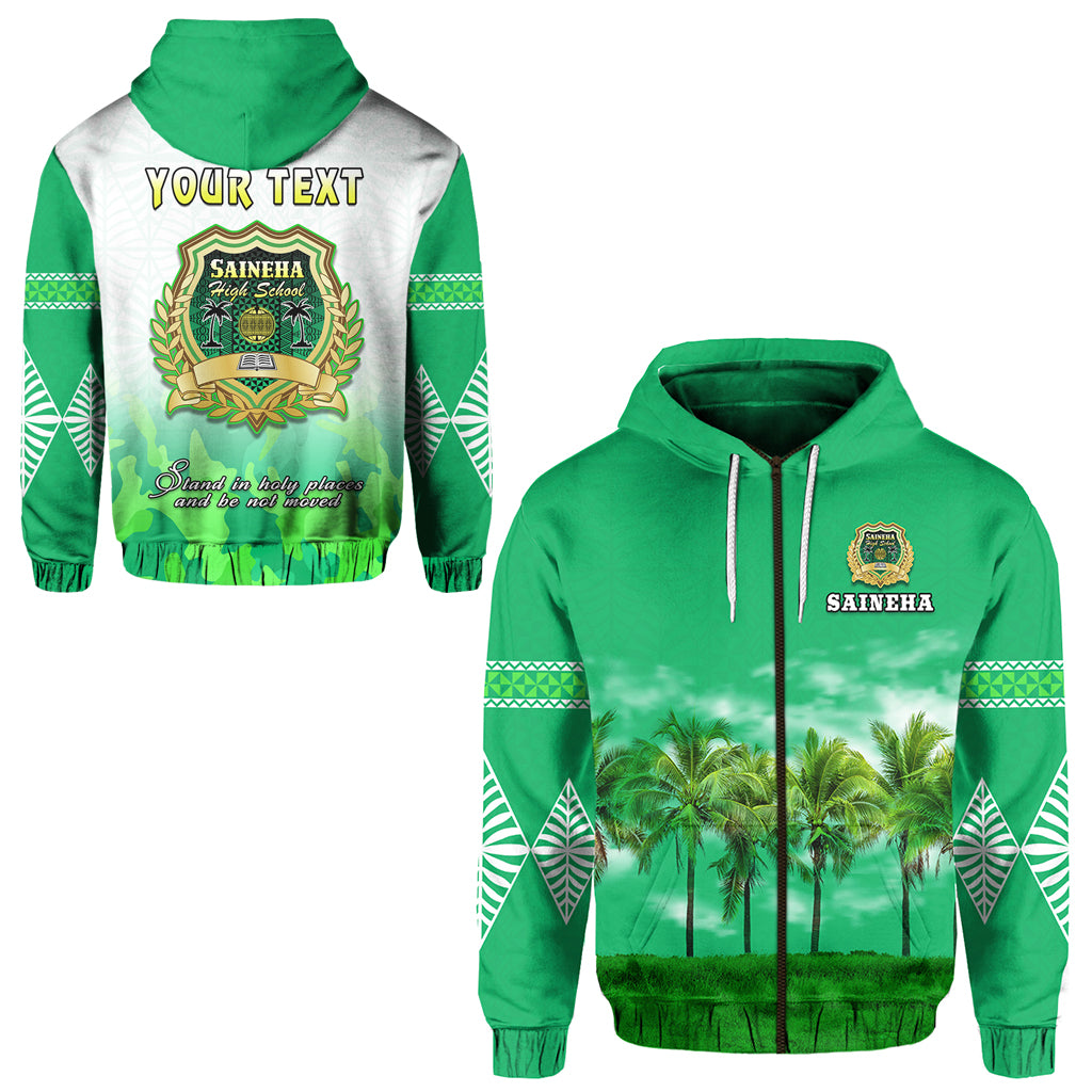 Custom Saineha High School Zip Hoodie Original LT13 Unisex Green - Polynesian Pride