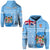 Custom Fiji Dreamy Zip Hoodie Tapa Pattern LT13 Unisex Blue - Polynesian Pride