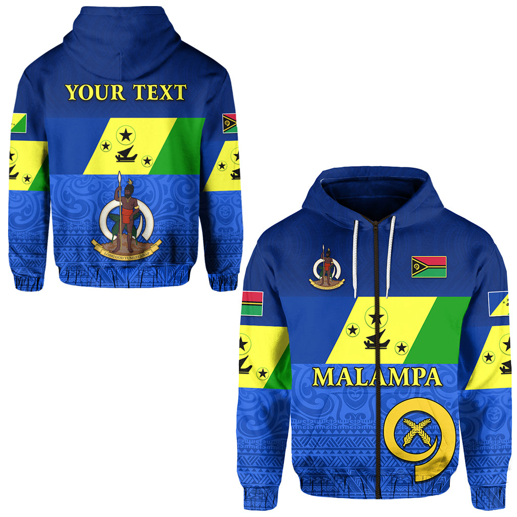 Custom Malampa Province Zip Hoodie Vanuatu Proud LT13 Unisex Blue - Polynesian Pride