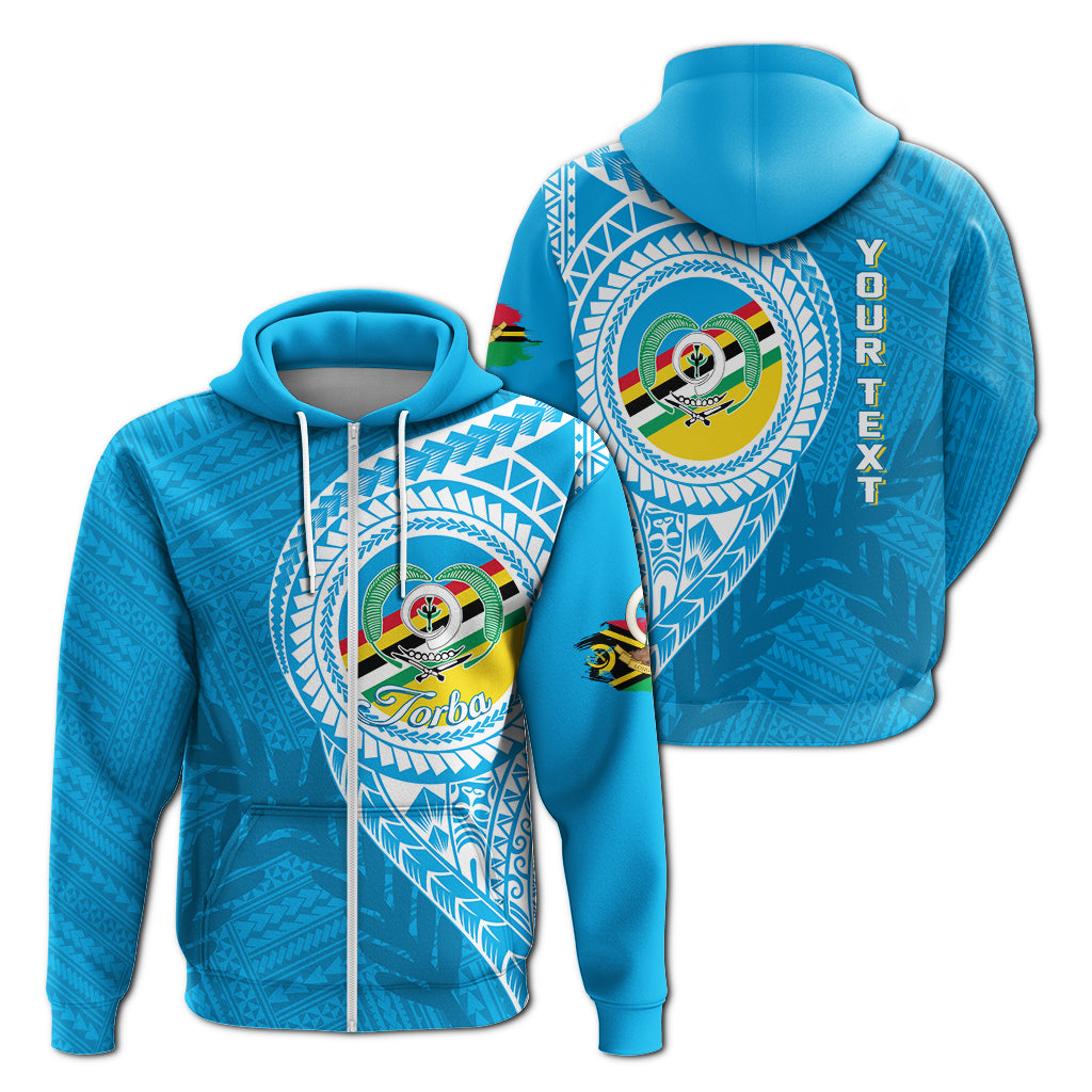 Custom Vanuatu Torba Province Zip up Hoodie Torba Emblem LT7 - Polynesian Pride