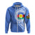 Custom Vanuatu Shefa Province Zip up Hoodie Shefa Emblem LT7 Unisex Blue - Polynesian Pride