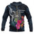 American Samoa Polynesian Zip up Hoodie Tropical Flower Unisex Blue - Polynesian Pride